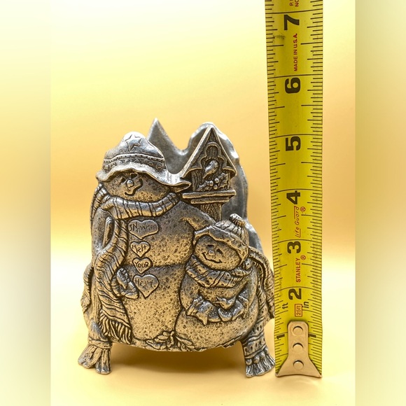 Wonderful Snowmen Melt Your Heart Three Wick Candle Holder 5” Tall X 4 1/4” Wide - Picture 11 of 11